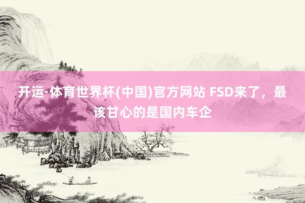 开运·体育世界杯(中国)官方网站 FSD来了,最该甘心的是国内车企