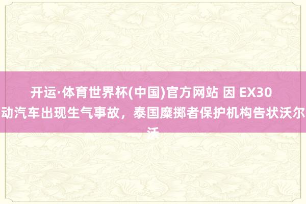 开运·体育世界杯(中国)官方网站 因 EX30 电动汽车出现生气事故,泰国糜掷者保护机构告状沃尔沃