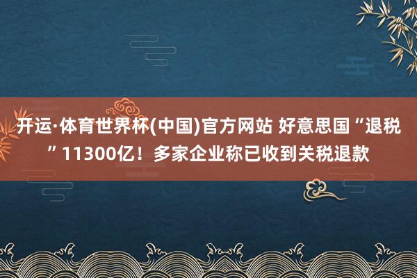 开运·体育世界杯(中国)官方网站 好意思国“退税”11300亿！多家企业称已收到关税退款