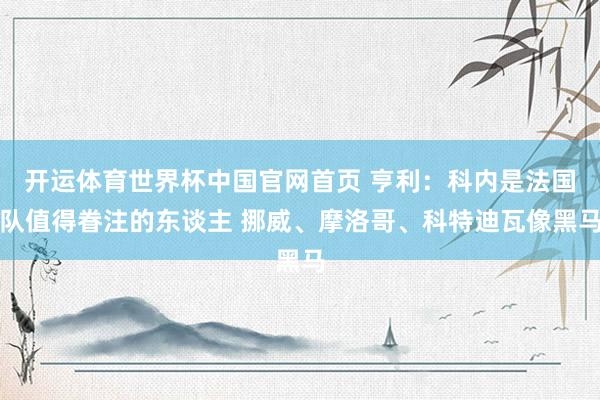 开运体育世界杯中国官网首页 亨利:科内是法国队值得眷注的东谈主 挪威、摩洛哥、科特迪瓦像黑马