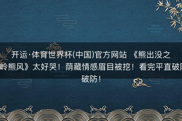 开运·体育世界杯(中国)官方网站 《熊出没之雪岭熊风》太好哭!荫藏情感眉目被挖!看完平直破防!