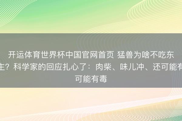 开运体育世界杯中国官网首页 猛兽为啥不吃东谈主？科学家的回应扎心了：肉柴、味儿冲、还可能有毒